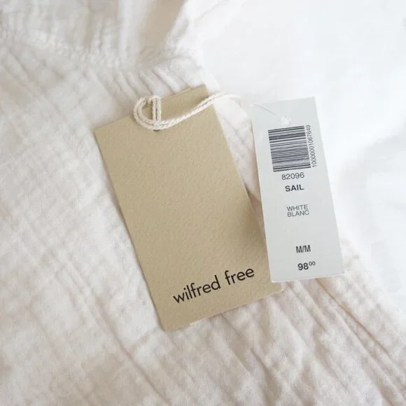 Aritzia Black Wilfred Free Cream White Maxi Sail Dress Size Medium - Picture 2 of 14